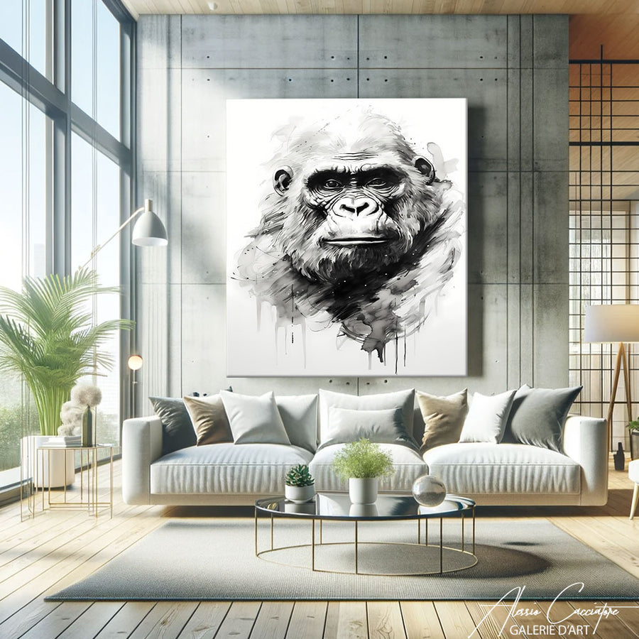 tableau gorille noir – mise en situation
