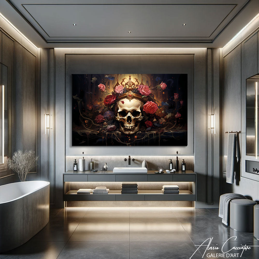 tableau tête de mort couleur