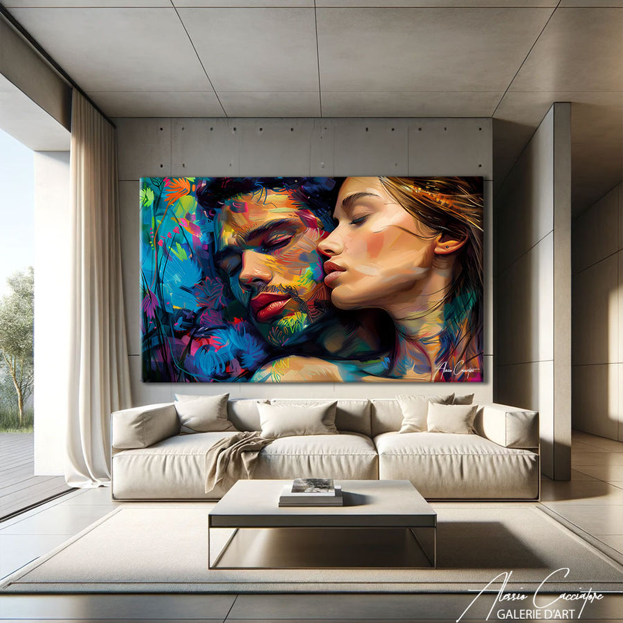 Peinture Couple Sensuel – mise en situation