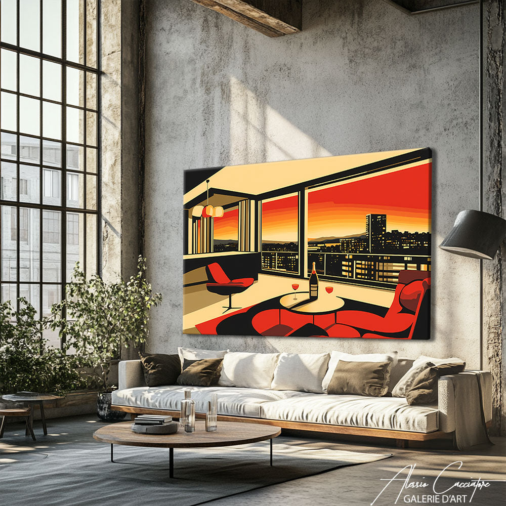 Abstrait tableau moderne salon
