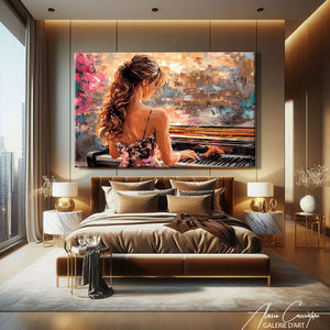 Toile Femme Au Piano