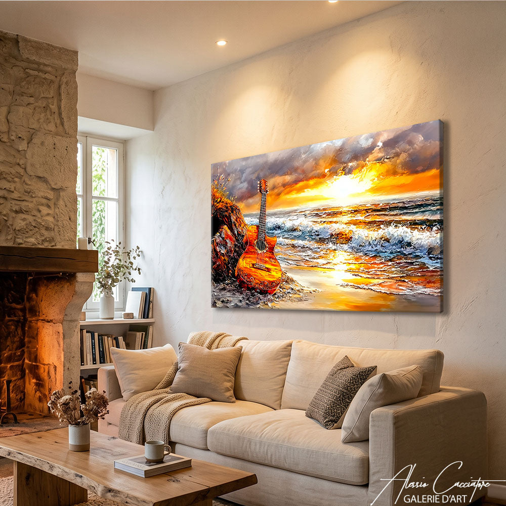 Affiche Guitare Peinture