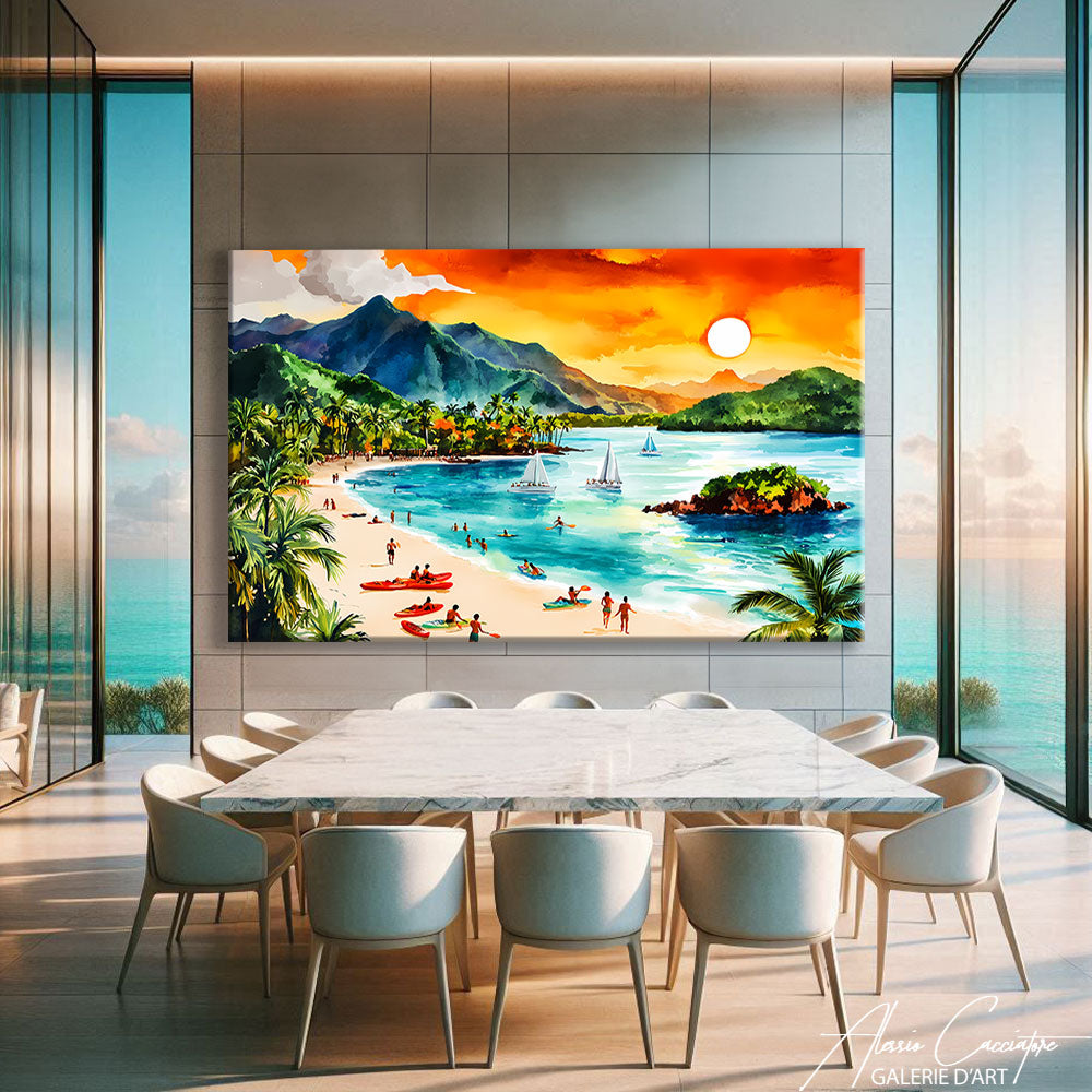 Tableau Paysage Tropical Peinture