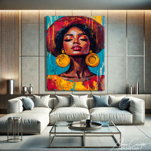 TABLEAU FEMME AFRICAINE ABSTRAIT
