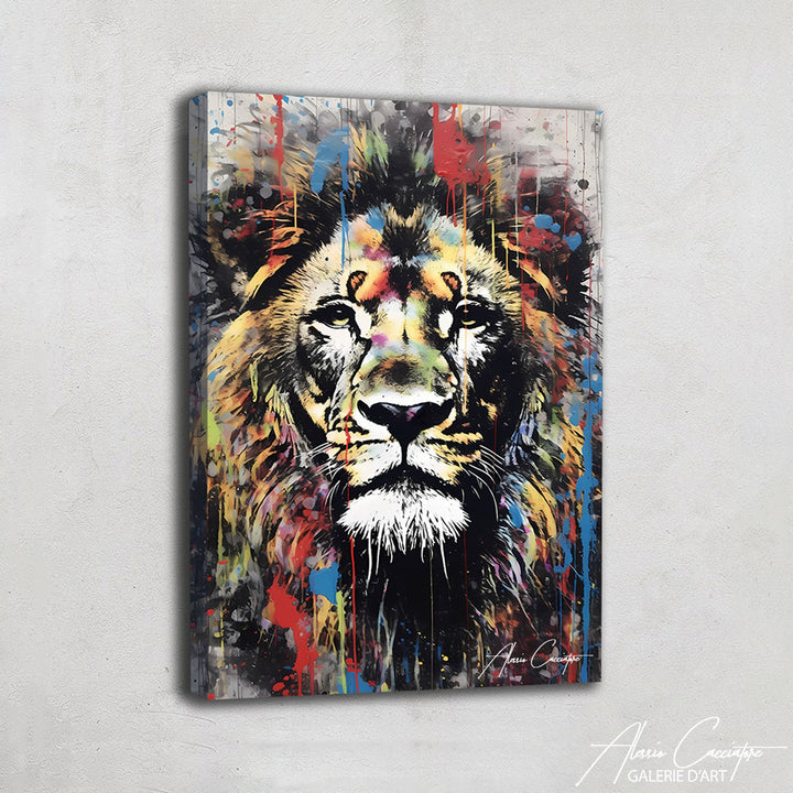 Tableau Lion Gris 