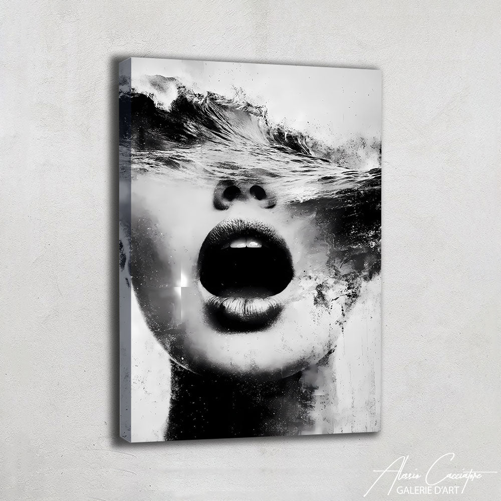 Toile Femme Noir Et Blanc