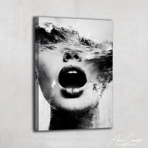 Toile Femme Noir Et Blanc
