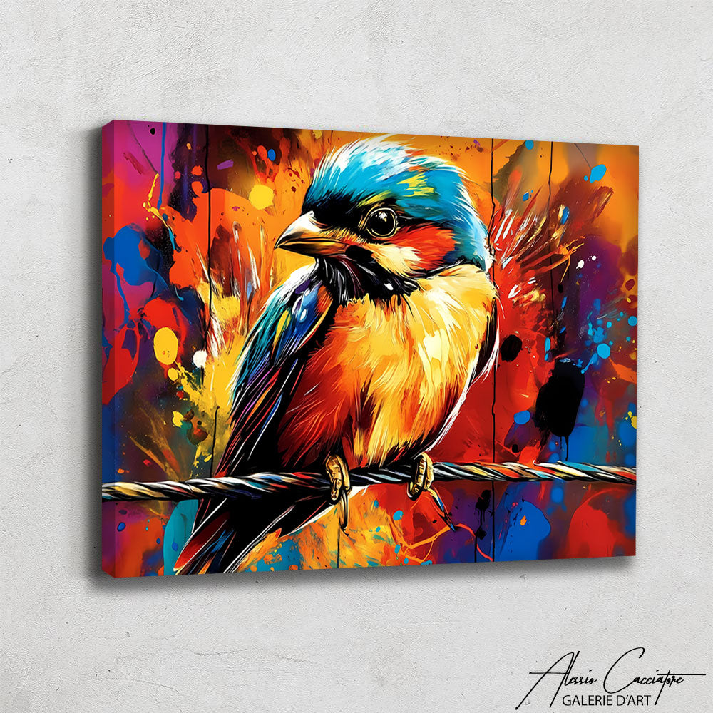 Peinture Oiseau Bleu