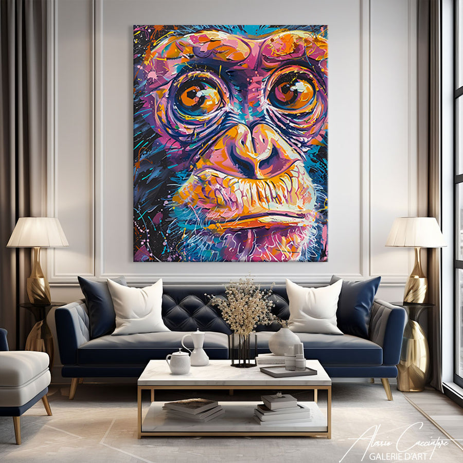 Toile Singe Coloré – mise en situation