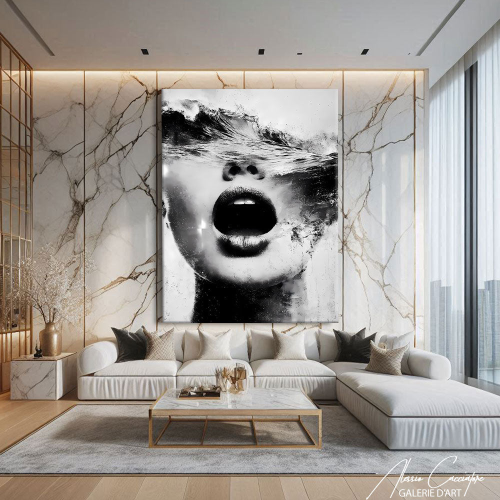 Toile Femme Noir Et Blanc