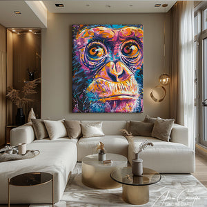 tableau singe coloré