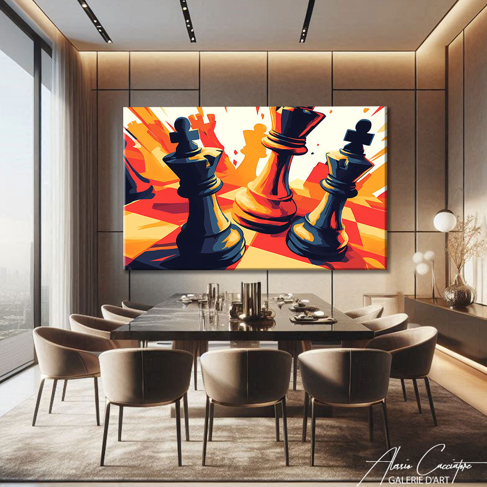 Tableau peinture moderne pour salon
