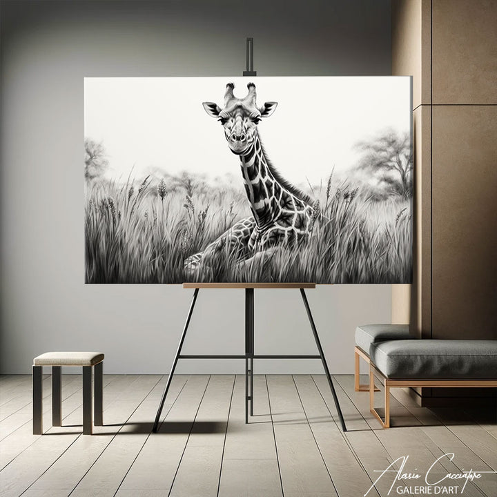tableau avec girafe