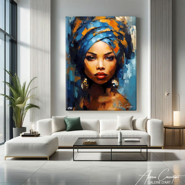 tableau femme africaine peinture