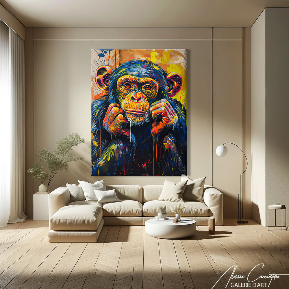 Peinture Tête de Singe