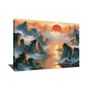 TABLEAU JAPANDI SOLEIL ROUGE