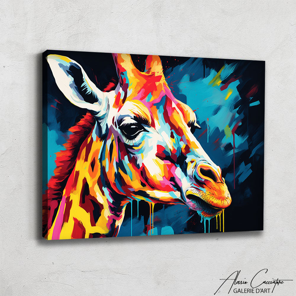peinture girafe pop art