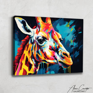 peinture girafe pop art