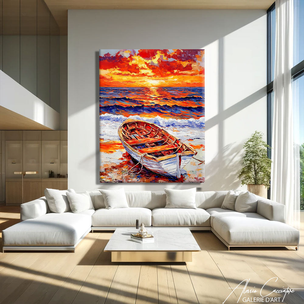 tableau coucher de soleil