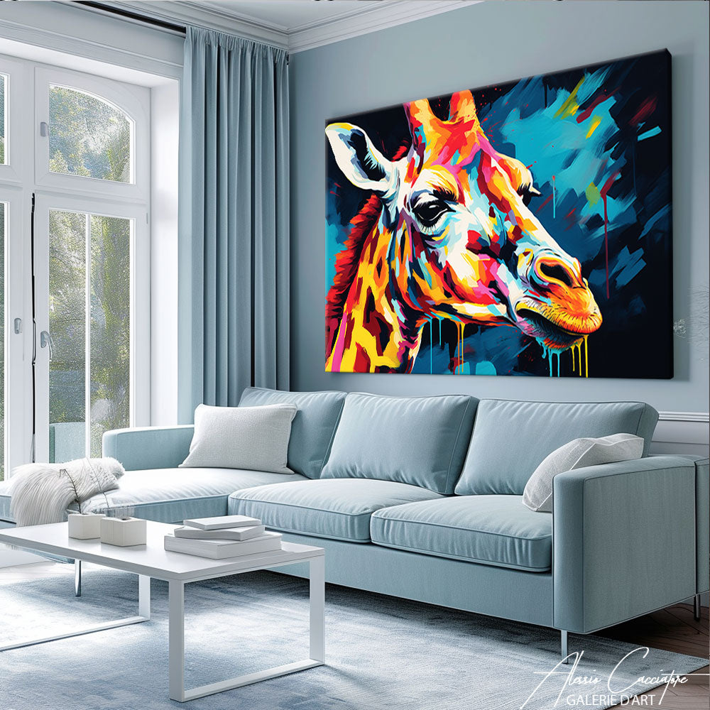 tableau tete de girafe