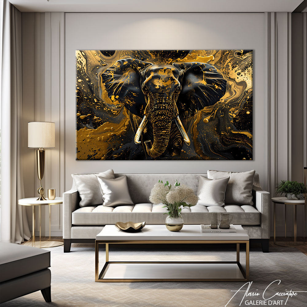 peinture sur toile elephant 