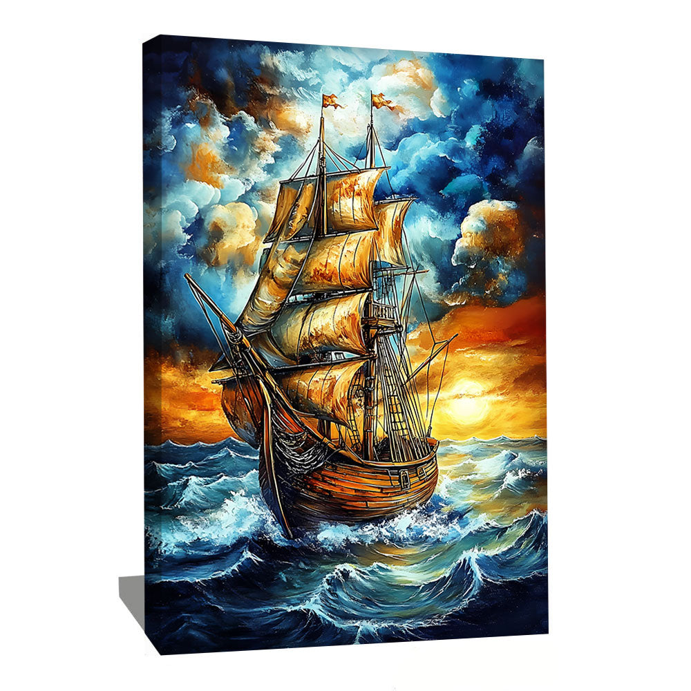 TABLEAU DE BATEAU DANS LA TEMPÊTE