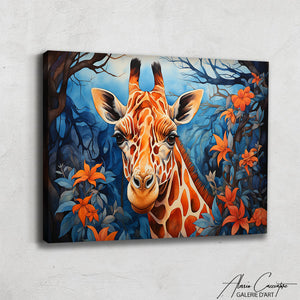peinture murale girafe