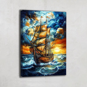 TABLEAU DE BATEAU DANS LA TEMPÊTE