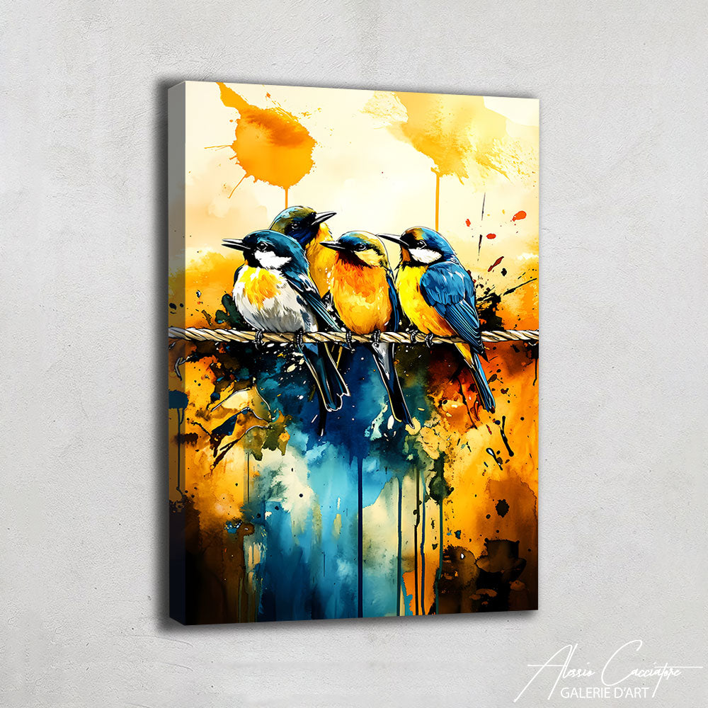 Tableau Oiseaux sur un Fil