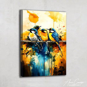 Tableau Oiseaux sur un Fil