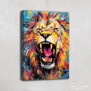 TABLEAU LION RUGISSANT
