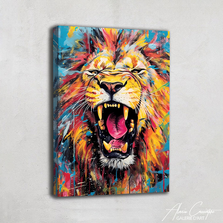 TABLEAU LION RUGISSANT
