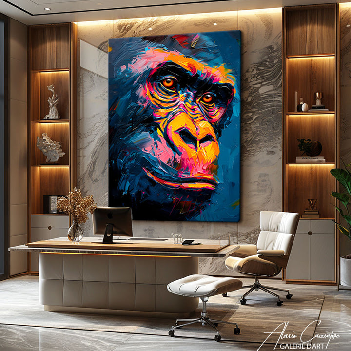 Peinture Tête de Singe