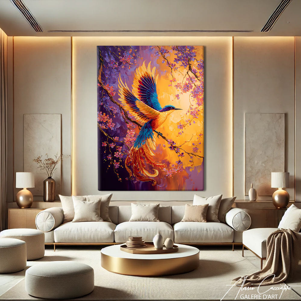 Tableau Fleurs Oiseaux