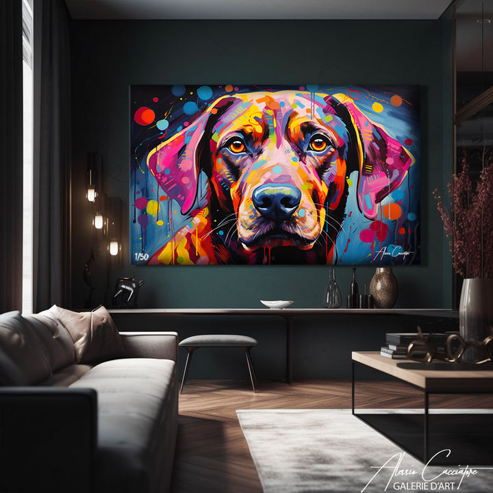 tableau pop art chien