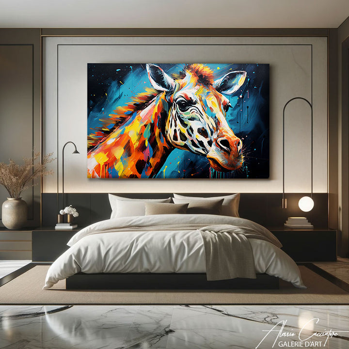 cadre peinture girafe