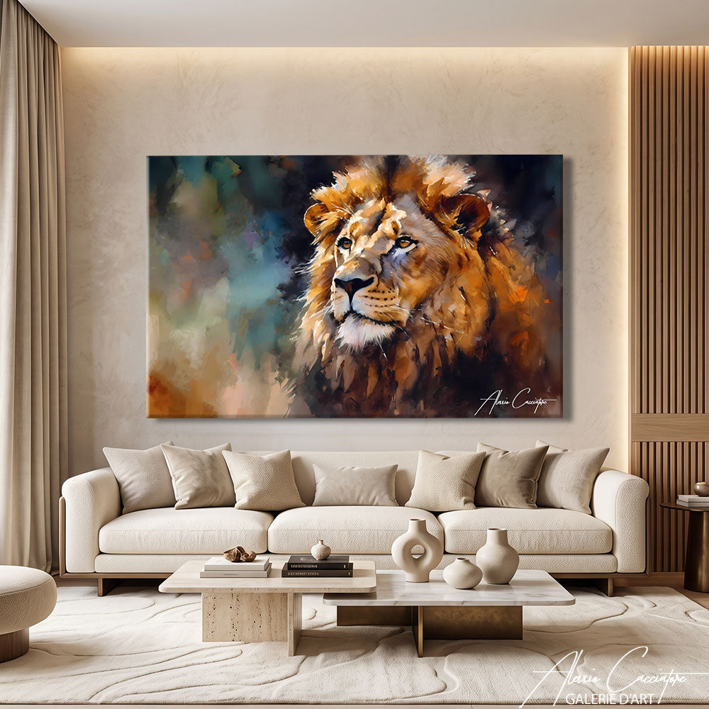tableau lion