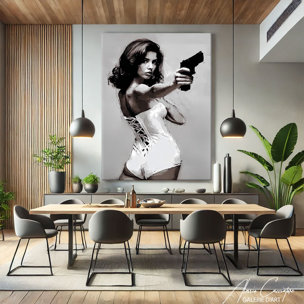 Toile Femme Noir Et Blanc