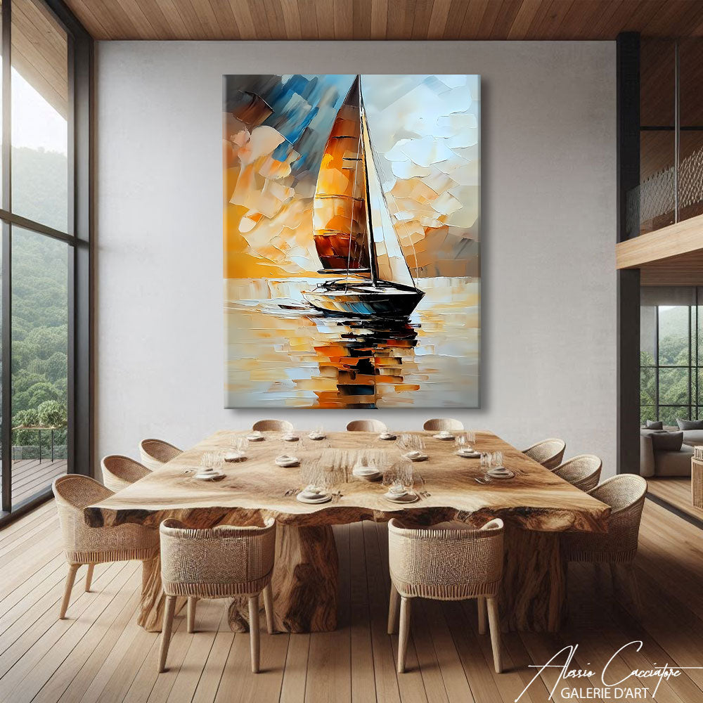 TABLEAU BATEAU SUR L'EAU