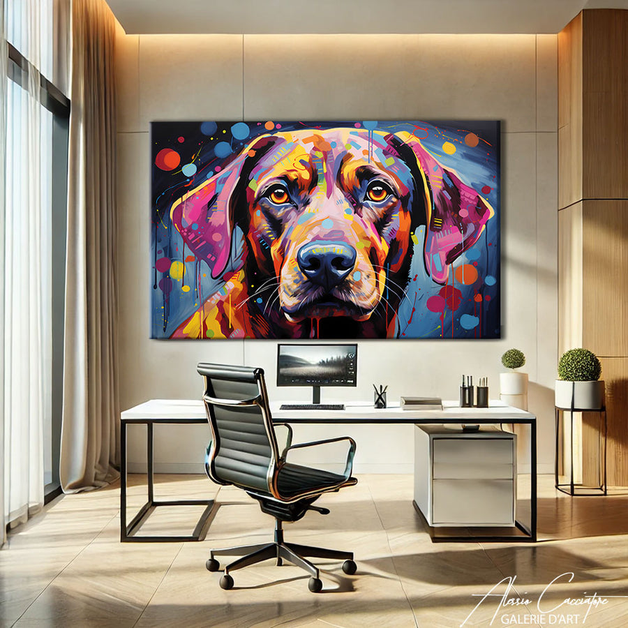 tableau pop art chien – mise en situation