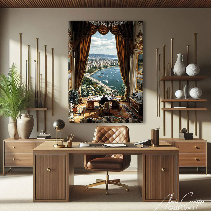 Tableau paysage vue mer – mise en situation