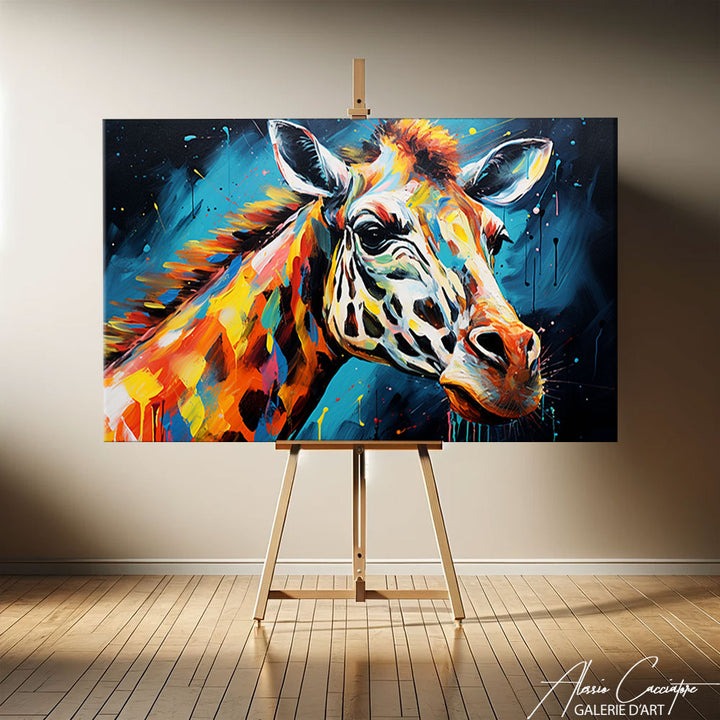 peinture sur toile girafe