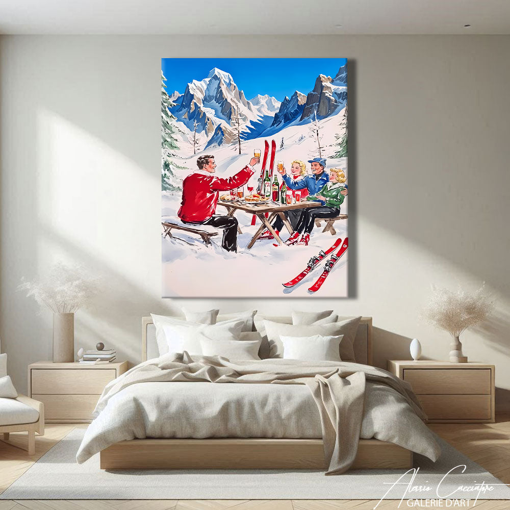 Toile Vintage Ski