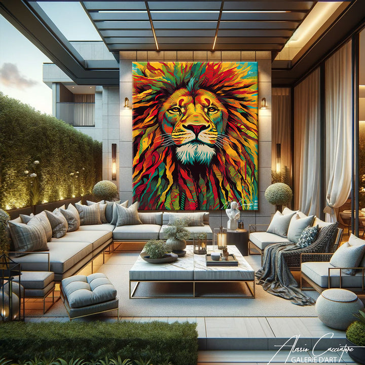 TABLEAU LION RASTA
