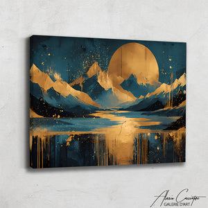 Tableau Bleu et Doré