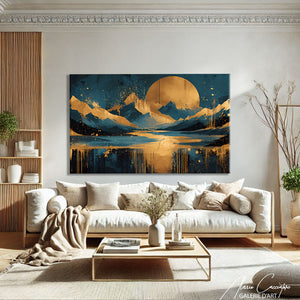 Tableau Bleu et Doré