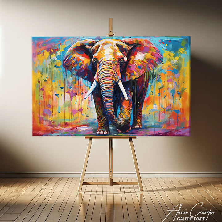 toile peinture elephant 