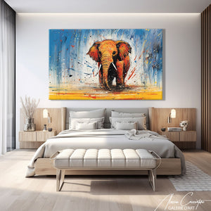 tableau éléphant abstrait