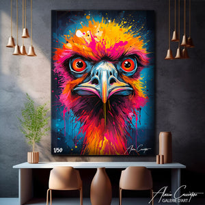 tableau autruche pop art
