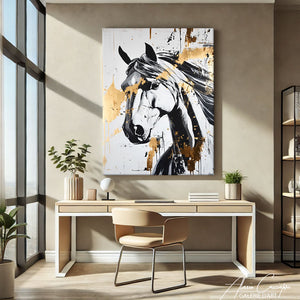 Tableau Peinture Tête de Cheval